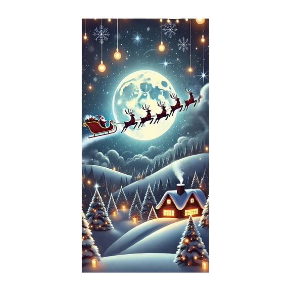 WMGHA Christmas Door Cover Elastic, 2026 New Stretch Christmas Door Covers Fabric, Funny Christmas DoorCovers for Front Door Decorations (82.7x35.4inch)
