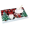 thumbnail image 2 of SUNOLIFE Christmas Gnomes Placemats Set of 4,Red Buffalo Plaid Xmas Tree Table Place Mats 12x18 inch, 2 of 4