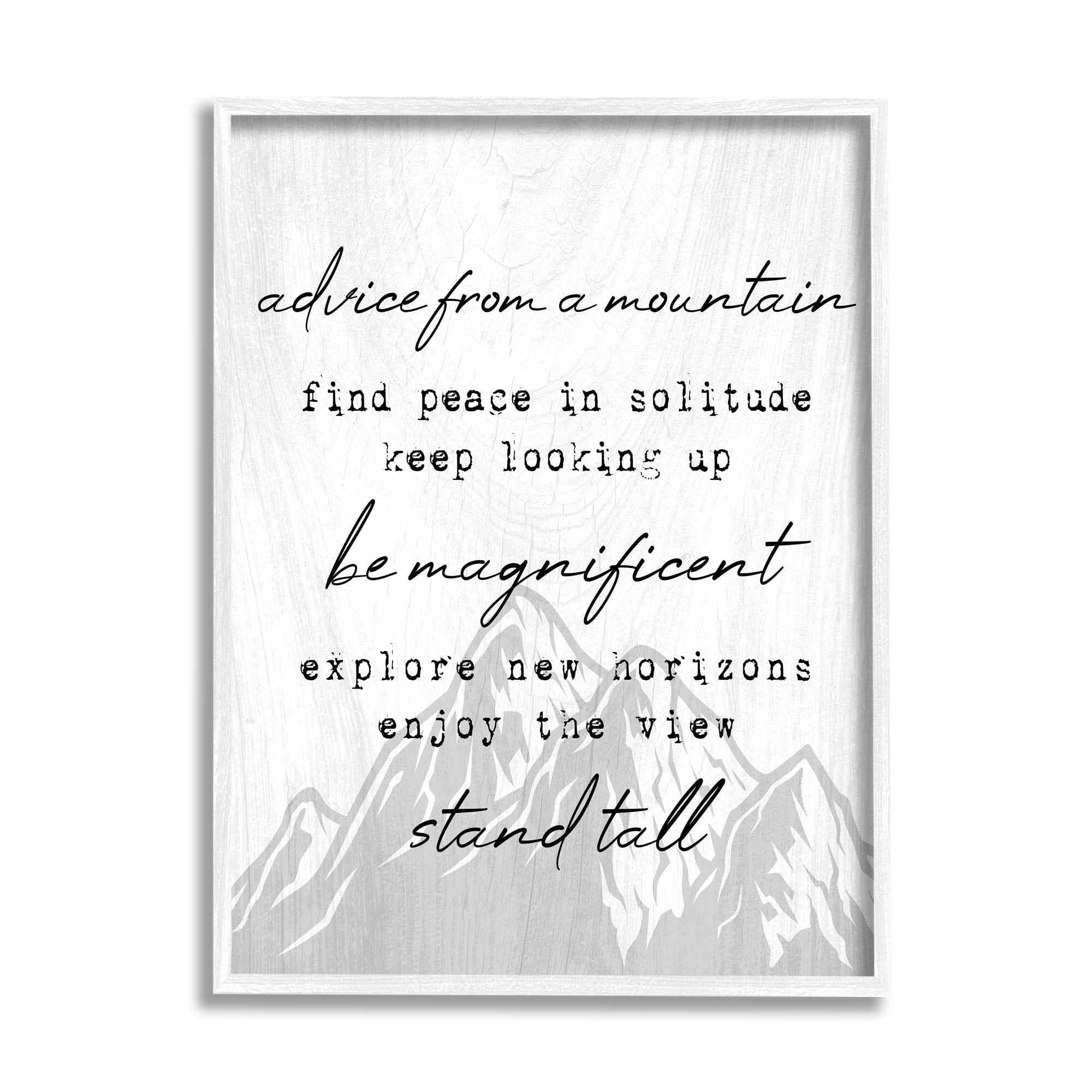 Stupell Industries Advice From Mountains Rustic Motivational Adventure Quote Framed Wall Art, 24 x 30, Design by Lil' Rue