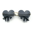 thumbnail image 5 of Rhinestone Studded Rimless Melting Heart Valentine Hippie Sunglasses Gold - Black, 5 of 8
