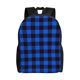 thumbnail image 1 of Disketp Buffalo Plaid Blue Black Mochila Unisex de Apertura Lateral Completa, Mochila para Laptop para Escuela, Trabajo y Viajes, 1 of 8