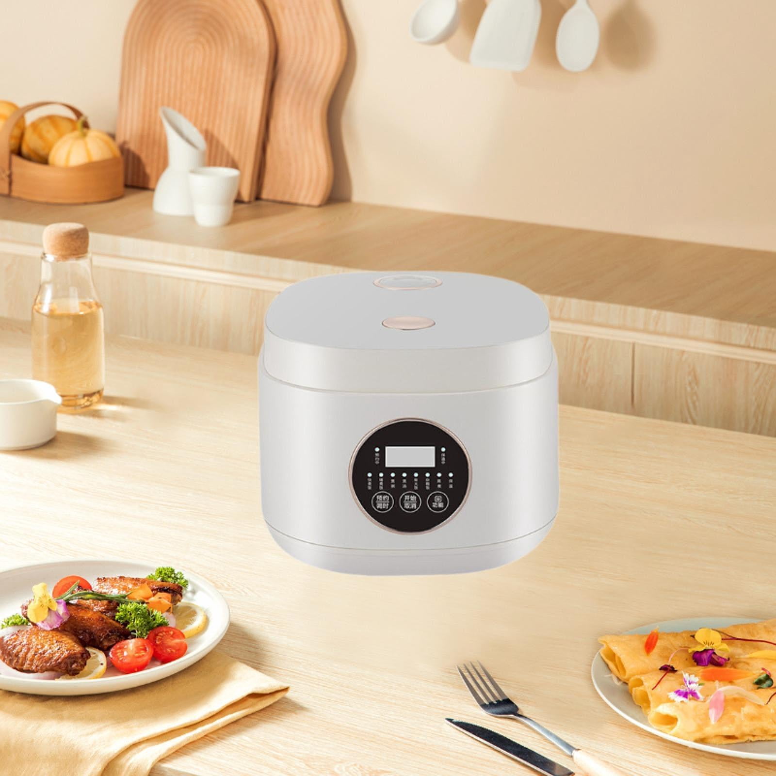 Fiocias Electric Rice Cooker Rice Cooking Pot Portable Auto Keep Warm Multifunctional 2L