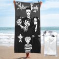 thumbnail image 1 of Toalla de playa de la familia Addams, suave, ligera, de secado rápido, absorbente, grande, para baño, para niños y adultos, para viajes, natación, playa, gimnasio, camping, yoga, 27,5 x 55 pulgadas, 1 of 8
