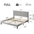 thumbnail image 3 of Full Size Upholstered Platform Bed Frame with Modern Deluxe Tufted Adjustable Headboard, Strong Wood Slats Support, No Box Spring Needed Grey (Full), 3 of 10