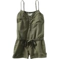 thumbnail image 1 of Aeropostale Womens Henley Solid Romper Mono, Verde, Grande, 1 of 1