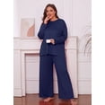 thumbnail image 6 of MINTREUS Plus Size Lounge Sets for Women Long Sleeve Tops and Long Pants Soft Comfy Pajamas Set Oversized 2 Piece Outfits 1X-5X, 6 of 9