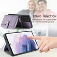 thumbnail image 3 of for Samsung Galaxy S21 Plus Wallet Case, Crossbody Phone Purse with Card Holder for Women, Zipper PU Leather Carrying Cover Gift with Shoulder Strap Kickstand Anti-drop for S21 Plus - Purple, 3 of 10