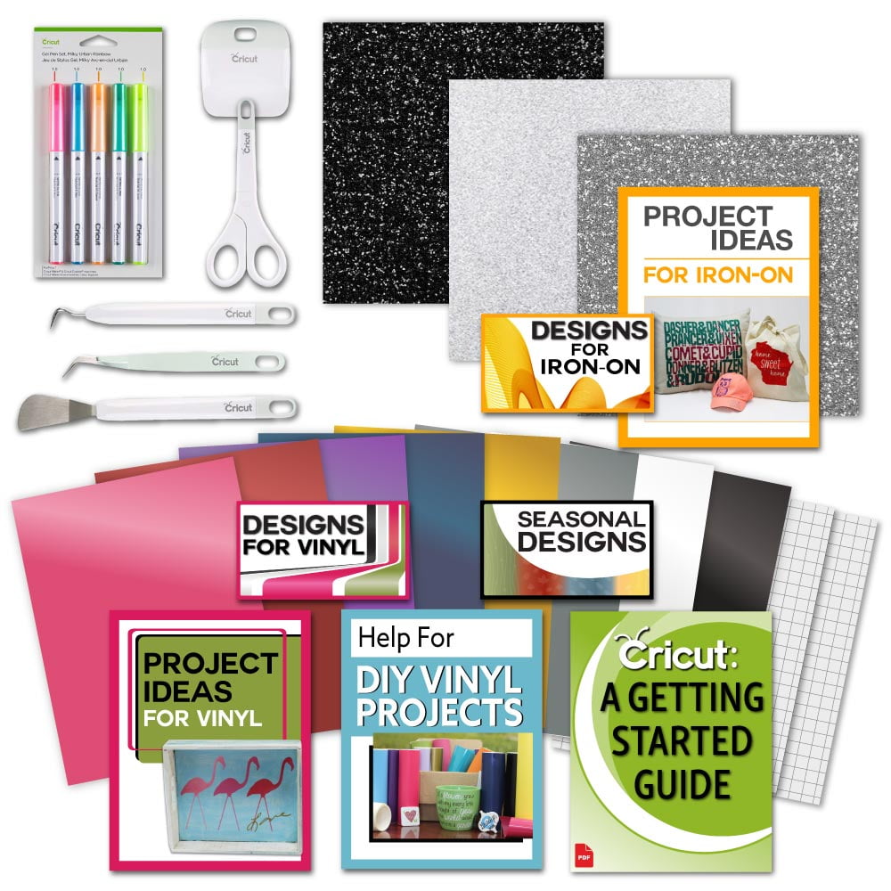 cricut beginner bundle glitter iron on htv vinyl sheets