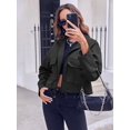 thumbnail image 5 of Women Zip Up Utility Coat with Pockets Casual Cropped Jackets, 5 of 6