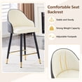 thumbnail image 5 of Mintazer Modern Bar Stools Set of 2, Waterproof PU Leather Bar Stool with Backrest & Gold Accent Footrest, Counter Height Bar Chairs for Kitchen Island, Black & White, 5 of 12
