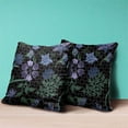 thumbnail image 2 of Amrita Sen Designs CAPL1133BrCDS-BL-20x20 20 x 20 in. Checkerboard & Flowers Broadcloth Indoor & Outdoor Blown & Closed Pillow - Black, Green & Purple, 2 of 4