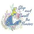 thumbnail image 2 of Men's Alice in Wonderland Stop and Smell the Flowers  Graphic Tee White 2X Large, 2 of 5
