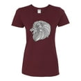 thumbnail image 2 of Black and White Mosaic Retro Mandala Animal Animal Lover Womens Graphic T-Shirt, Maroon, Medium, 2 of 4