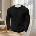 thumbnail image 4 of Mens Waffle Long Sleeve Shirt Crew Neck Thermal Underwear Slim Fit Lightweight Pullover Casual Tshirt, 4 of 6