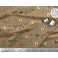 thumbnail image 3 of Soimoi Brown Cotton Poplin Fabric Colorful Butterfly Printed Craft Fabric by the Yard 56 Inch Wide, 3 of 3