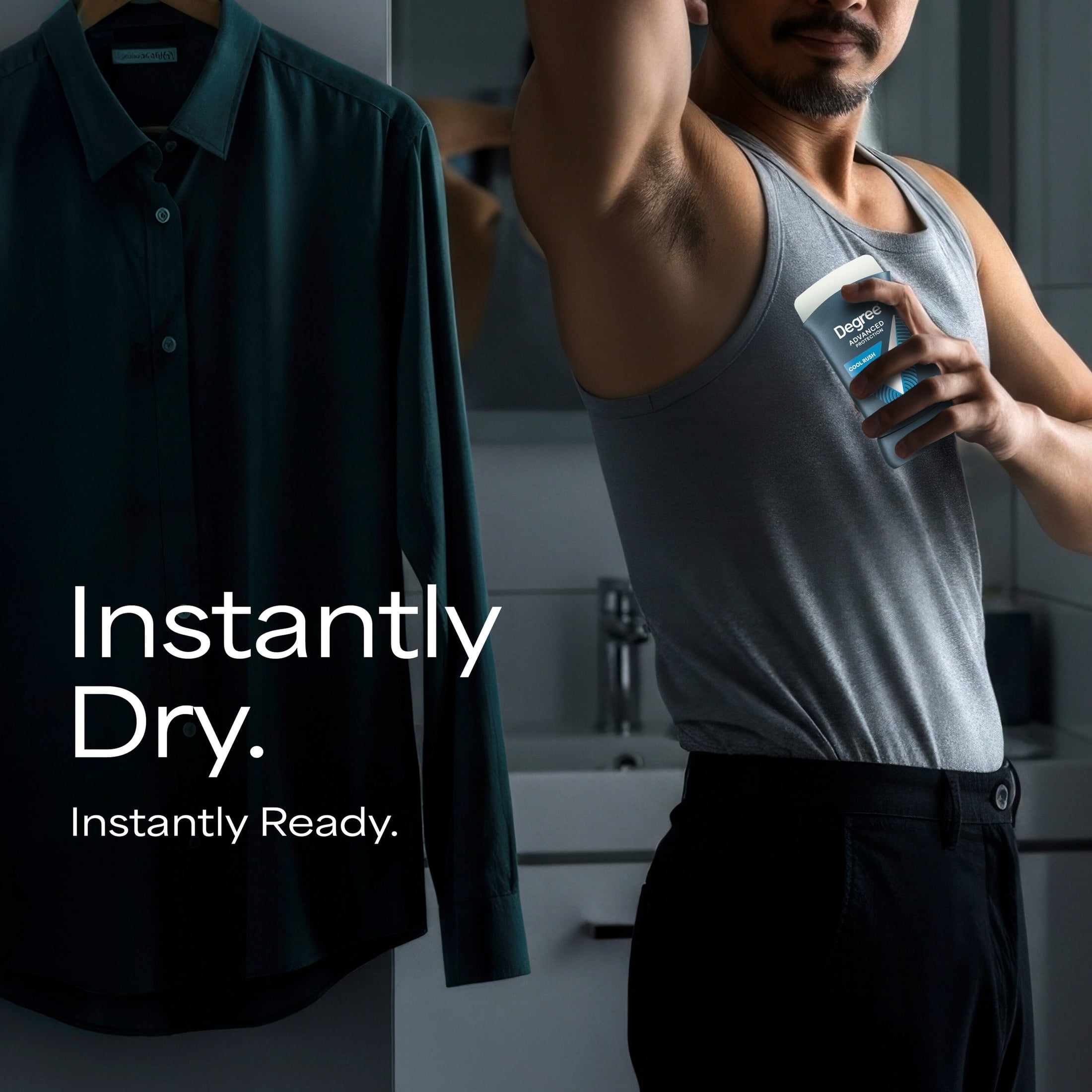 (2 pack) Degree Men Antiperspirant Deodorant 72-Hour Sweat And Odor Protection Cool Rush Antiperspirant For Men With Body Heat Activated Technology, 2.6 oz