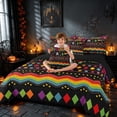 thumbnail image 3 of Homewish Halloween Mexican Folk Twin Bedding, Skull Cactus Guitar Bedding Comforter Set, Black Multicolor, Black Reversible 7pcs, 3 of 7