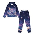thumbnail image 4 of Uorisanigo 2 Piece Athletic Tracksuit Jogging Sets Outfit Purple Dragon Floral Sweatsuit Pullover Hoodie and Active Sweatpants Set with Pockets Kids Youth Matching Set, 4 of 7
