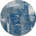 thumbnail image 2 of Addison Rugs Mayfield Premium Machine Washable Transitional Abstract Navy Round Rug, 8' x 8', 2 of 6