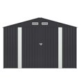 thumbnail image 2 of Yardi Yard 8 x 10 Ft Outdoor Storage Shed, Metal Yard Shed for Tools, Garbage Can Clearance, Prefab House w/ Lockable Doors, Garden, Patio, Outside Utility, Carbon Black, Outdoor Storage, Storage Shed, 2 of 11