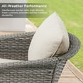 thumbnail image 5 of Outdoor Swivel Chairs Set of 4, Rattan Patio Rocker Glider Chairs with Beige Cushions for Porch Balcony Deck Poolside, 5 of 9
