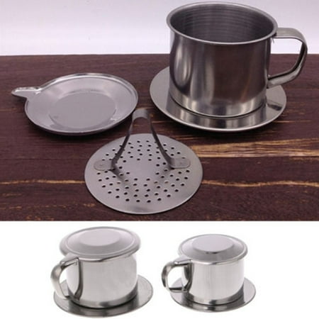 

1 Set Coffee Dripper Set Convenient Handle Stainless Steel Vietnamese Coffee Filters for Coffee Shop