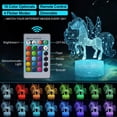 thumbnail image 2 of Unicorn Night Light for Kids and Baby, Rechargeable 3D Illusion Lamp 16 Changing Colors with Remote Control, Birthday and Holiday Gift for Kids Girls (Unicorn2), 2 of 7