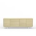 thumbnail image 4 of Atlas 78" x 28" Highboy Modern TV Stand Cabinet And Sideboard - White Oak Frame, White Oak Door/Drawers, White Base, 4 of 8
