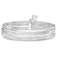 thumbnail image 2 of Diamond-Cut Slip-On Seven Bangle Bracelets 14k White Gold, 2 of 2