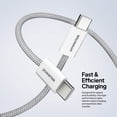 thumbnail image 4 of Powertek Fashion USB-C to USB-C Cable 6ft Gray, 60W Fast Charging Type-C Braided Cable for iPhone 15 and Newer, Galaxy, iPad, Tablets & USB-C Devices, 4 of 8