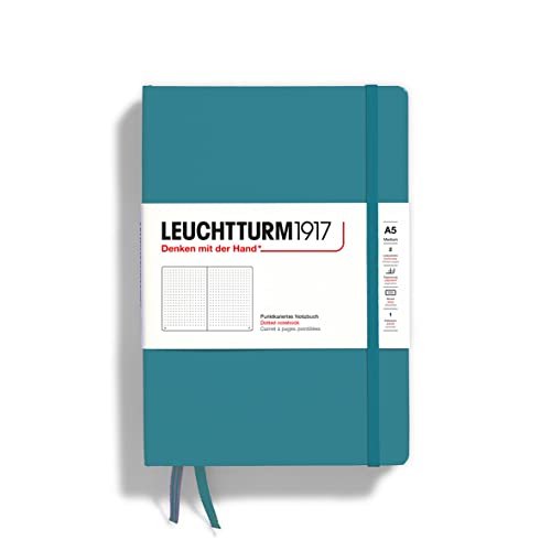 Edición Especial LEUCHTTURM1917: Cuaderno Dura Mediano A5 Puntos - Color Liso, 251 Páginas, Océano