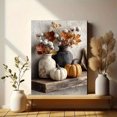 thumbnail image 6 of Rustic Autumn Pumpkin Canvas Print, Black White Harvest Art, Thanksgiving Seasonal Farmhouse Wall Decor, 6 of 8