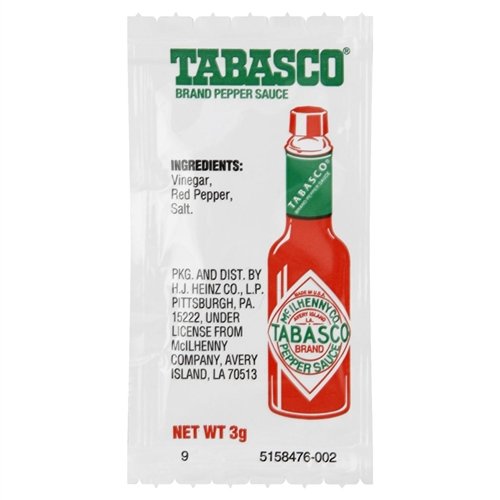 Tabasco Hot Sauce Packets 3 gram (Pack of 50)