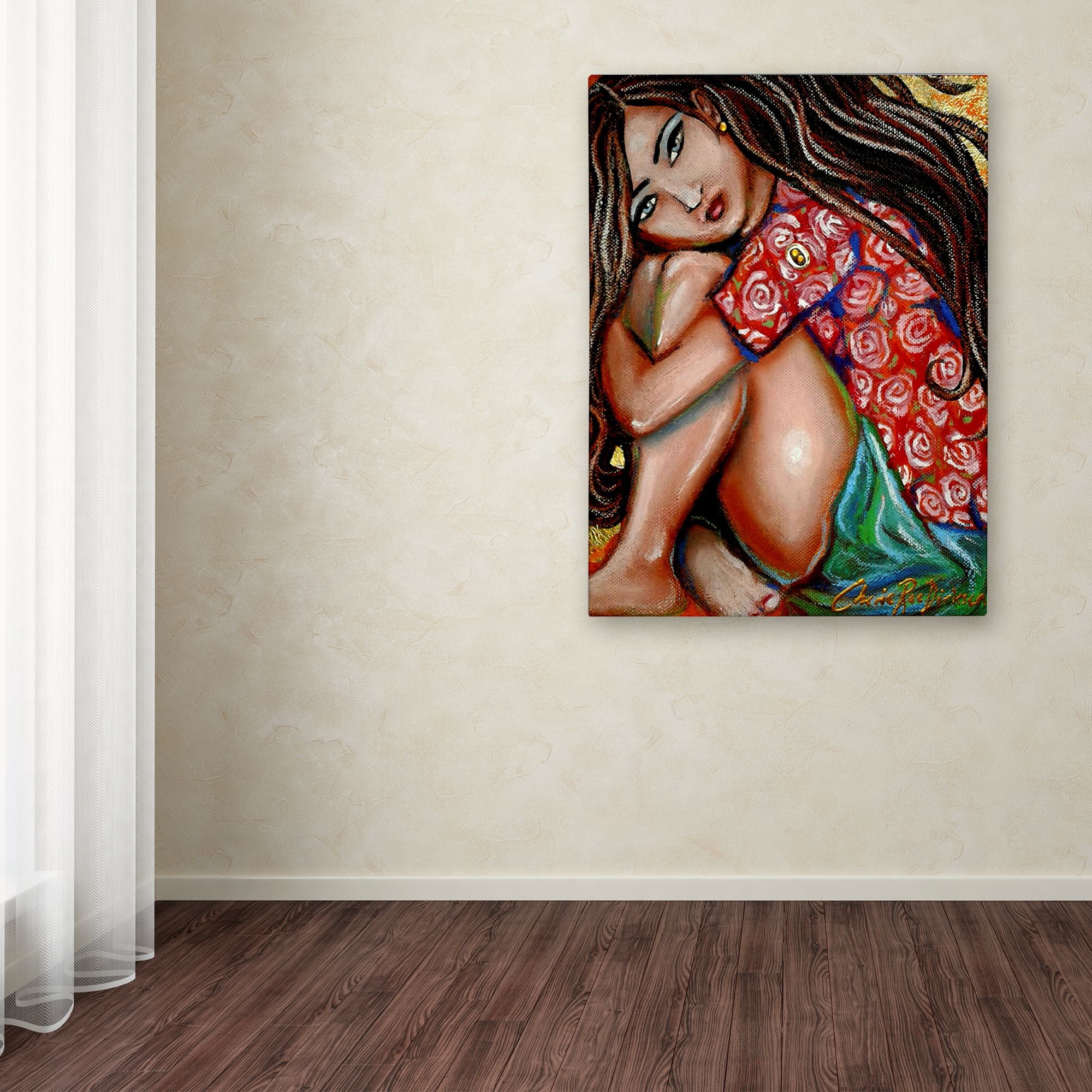 Trademark Fine Art 'Girl in Thought' Canvas Art by Cherie Roe Dirksen