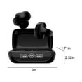 thumbnail image 3 of Wireless Earbuds, Hwkond Bluetooth Headphones Touches LED Digital Display Screen 5.3 Bluetooth Chip Type-c Fast Charging Intelligent Noise Reduction Low Latency, Black, Up to 60% Off, 3 of 7