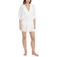 thumbnail image 2 of Lauren Ralph Lauren Women's Crinkle Rayon Tunic Swim Top Cover-Up (M, White), 2 of 4
