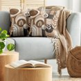 thumbnail image 5 of Ambesonne Monstera Throw Pillow Cover 2 Pack, Boho Arrange Mid Century, 18", Dark Cocoa Pale Brown, 5 of 7