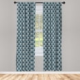 thumbnail image 4 of Ambesonne Vintage Window Curtains, Nature Garden Antique Retro, Each 28" W x 84" L, Dark Teal Eggshell, 4 of 4