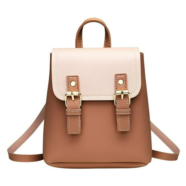 Fashion Splicing Flap Women Shoulder Bags Clasp Casual Backpack Teenage Mini Hit Color School Bags