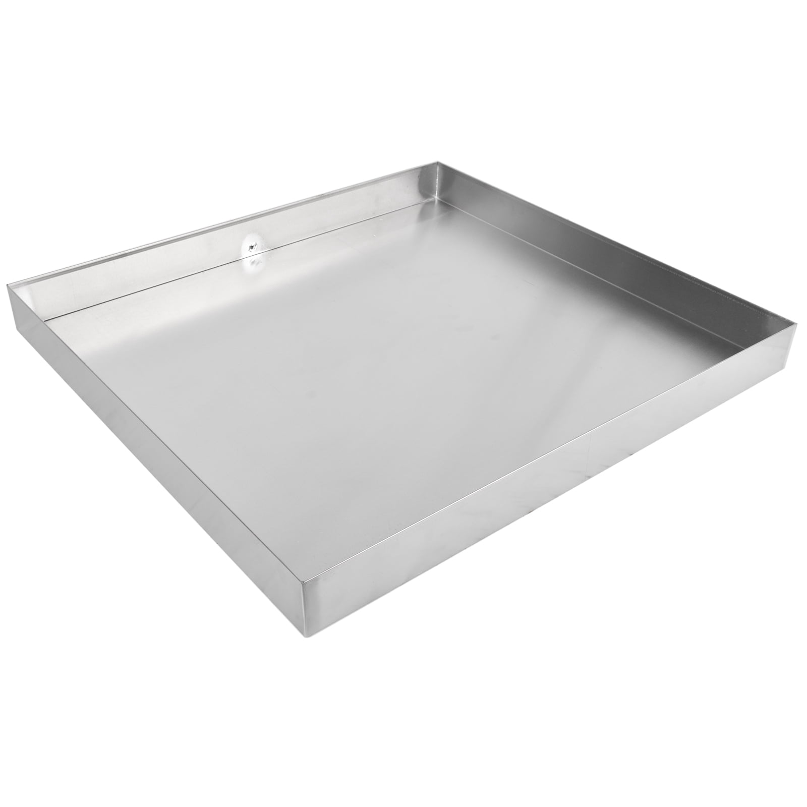 GELUOXI 27 x 25 x 2.5 Inch Washing Machine Pan Stainless Steel Washing Machine Drain Pan Heavy Duty Compact Washer Drip Tray with Drain Hole & Hose Adapter
