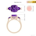 thumbnail image 5 of ANGARA Natural Cushion and Trillion 3.1 ct Amethyst Three Stone Ring in 14K Rose Gold for Women (Size-9mm) | February Birthstone, Birthday, Anniversary, Jewelry Gift for Women | Natural Amethyst Ring, 5 of 9