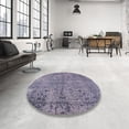 thumbnail image 3 of Ahgly Company Indoor Round Mid-Century Modern Purple Purple Oriental Area Rugs, 3' Round, 3 of 6