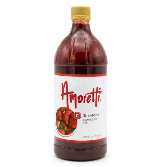 Amoretti - Strawberry Compound 2.2 lbs - Natural Flavors, Shelf Stable Even After Opening, Certified Kosher, TTB Approved, Perfect for Baking Applications & Beverages