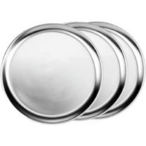 TrueCraftware- Set of 3 Aluminum 8” Pizza Tray Pan Wide Rim- Bakeware Round Pizza Pan Pizza Tray Baking Tray Round Baking Tray for Home Kitchen Pizzeria & Restaurants