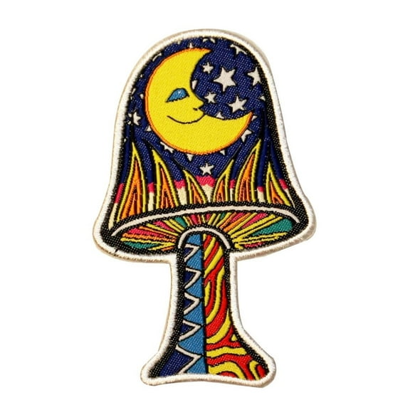 Dan Morris Moon Mushroom Patch Cosmic Hippie Psychedelic Woven Iron On Applique