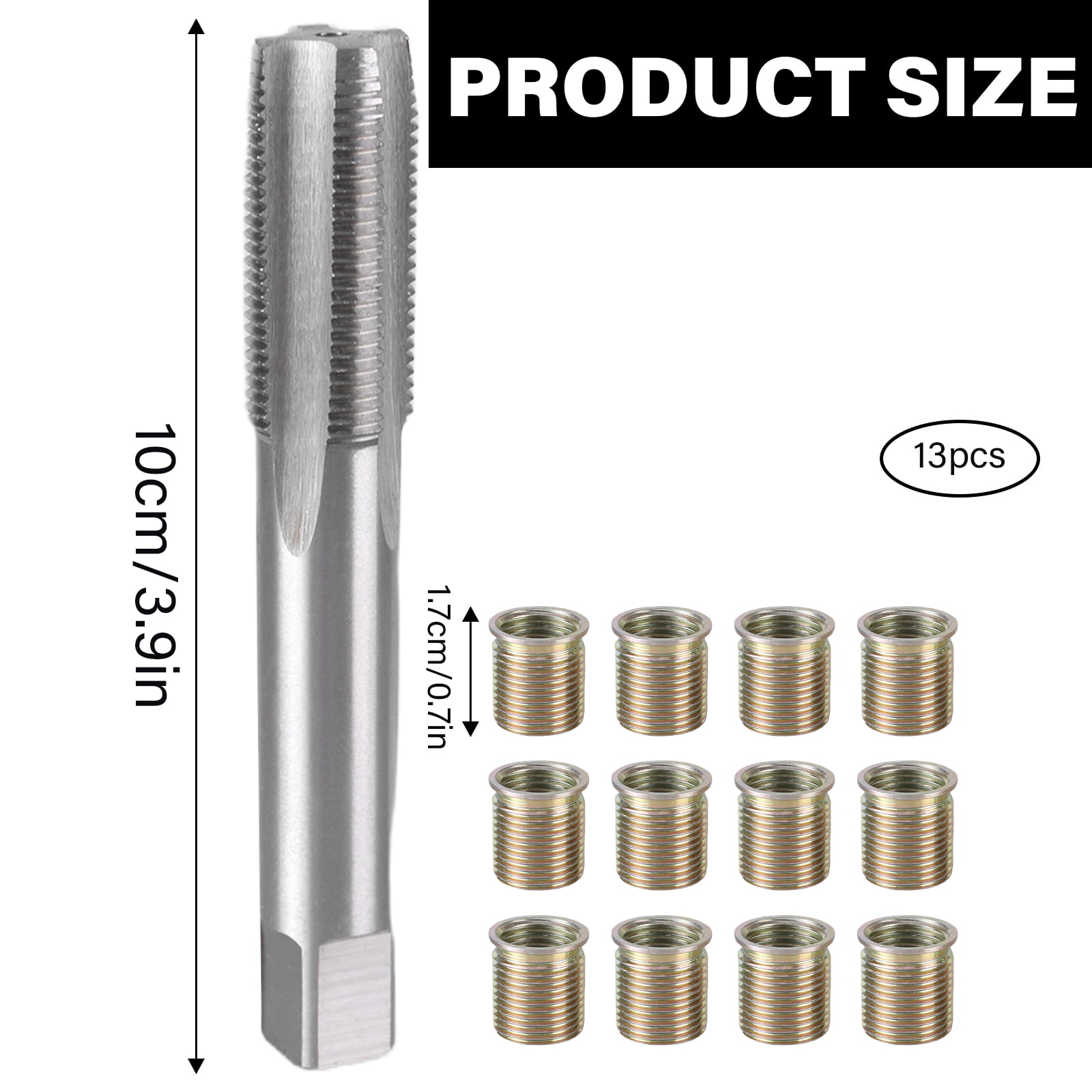 FEAMOS Sparks Plug Thread Repair Tool High Speed Steel Tap Sparks Plug with M14x1.25 Inserts and 16x1.25 Tap Kits Thread Inserts