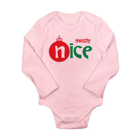 

CafePress - Christmas Mostly Nice - Long Sleeve Infant Bodysuit
