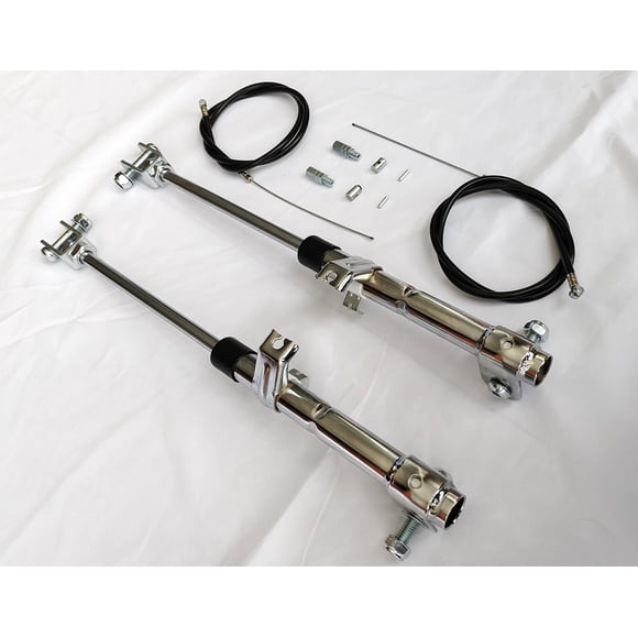Pistones para silla de ruedas reclinable, con herrajes y cable de 24", cromados, para asientos de 16'-22' de ancho