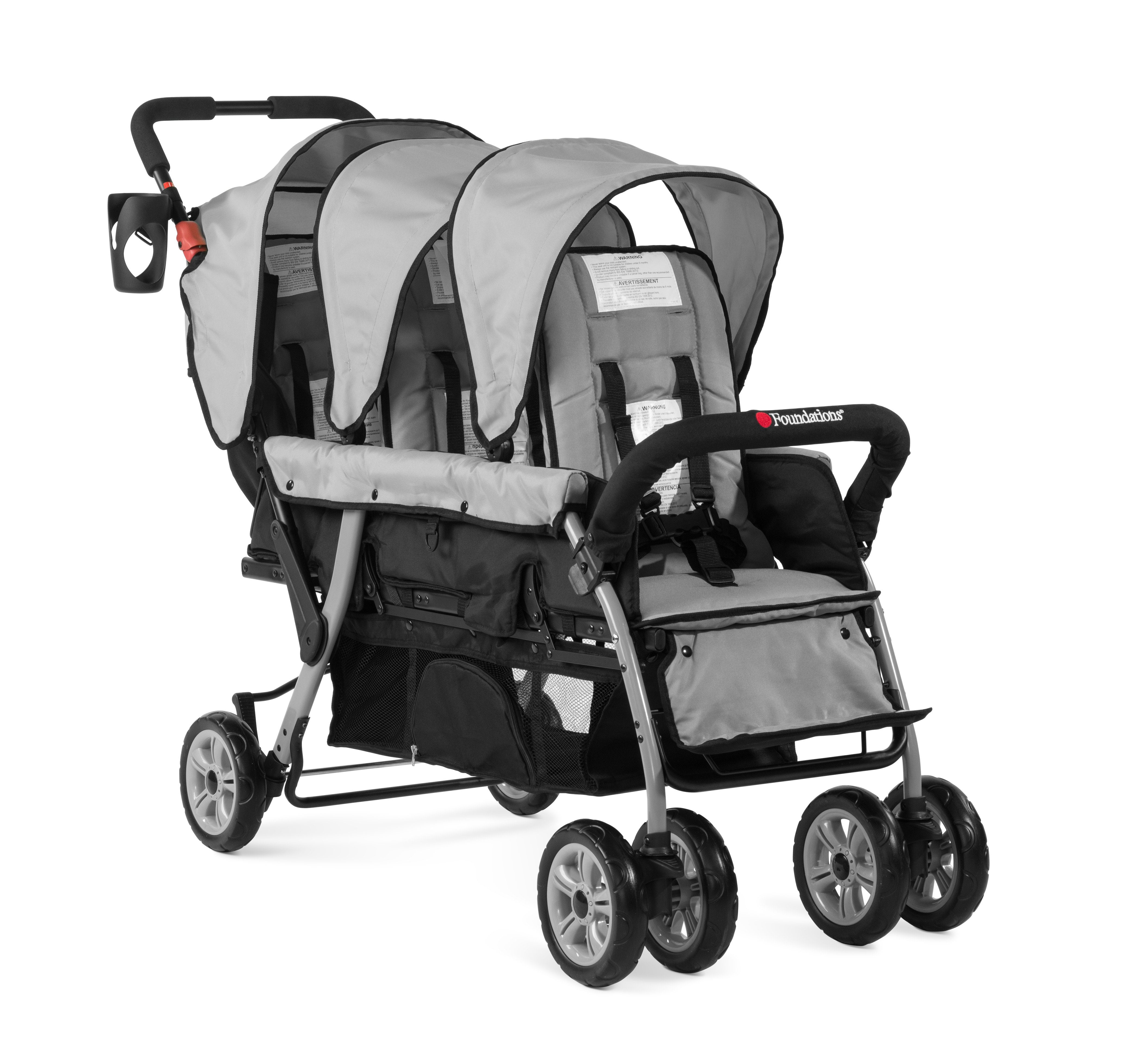 triplet stroller with car seats