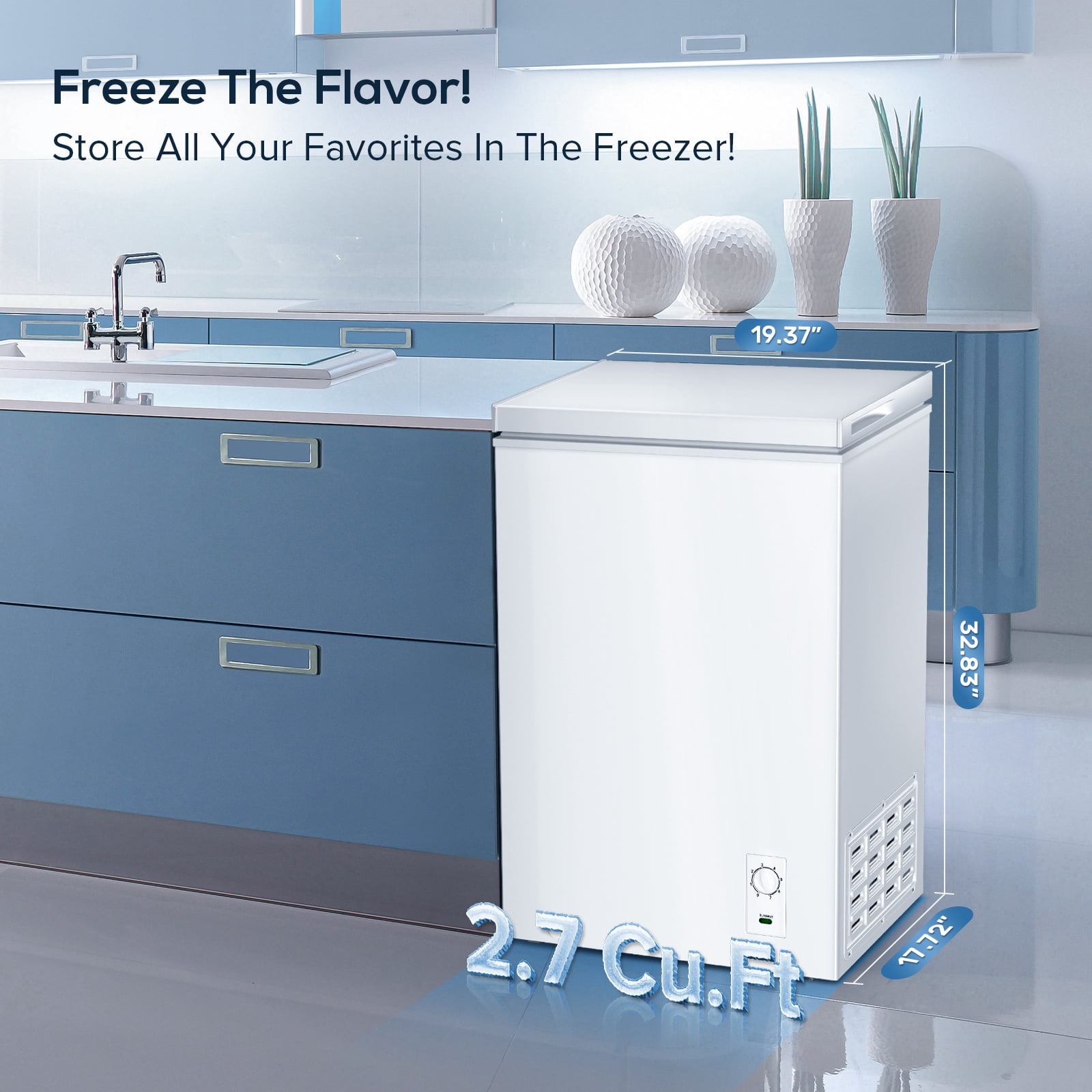 Havato 2.7 cu ft Top Open Door Commercial Compact Vertical Freezer, White